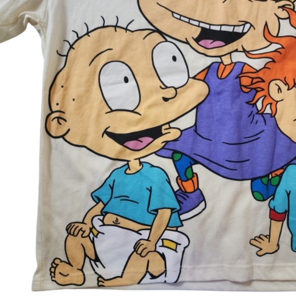 Nickelodeon Y2K Womens M Oversized Short Sleeve Cropped Rugrats Wierd Girl Top - Picture 2 of 5